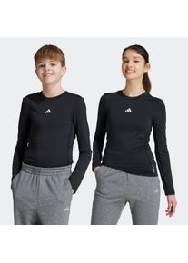 Kinder Funktionsshirt "J TF LS TEE", schwarz-weiß, sportlich, Gr. 152, adidas Sportswear, Obermaterial: 88% Polyester, 12% Elasthan, Shirts