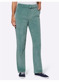 Classic Basics Damen Cordhose, grün, Gr. 46, unifarben, 82% Polyester, 15% Polyamid, 3% Elasthan, Hosen