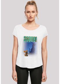 F4NT4STIC Damen T-Shirt "Long Cut T-Shirt 'Scooby Doo Movie Poster'", weiß, casual, Gr. S, Obermaterial: 100% Baumwolle, Shirts, Damen,Premium