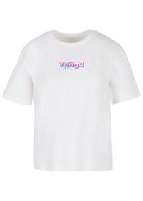 MISS TEE Herren T-Shirt "Miss Tee Damen Tokyo Dragon Neon Tee", weiß, casual, Gr. XL, bedruckt, 100% Baumwolle, Shirts
