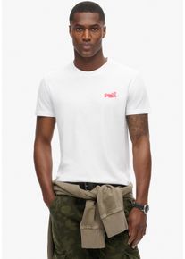 Superdry Herren Rundhalsshirt "ESSENTIAL LOGO EMB TEE", weiß, modisch, Gr. XXL, unifarben, Single Jersey, Obermaterial: 100% Baumwolle, Shirts