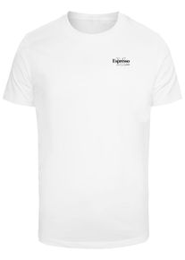 MisterTee Herren T-Shirt "MisterTee Herren Espresso M Club Tee", weiß, casual, Gr. S, bedruckt, 100% Baumwolle, Shirts