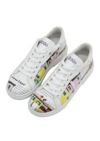 DOGO Damen Sneaker "Ace Low-Top Sneaker The Wise Owl Damen Sneaker", Gr. 36, weiß, Lederimitat, casual, Schuhe, Vegan
