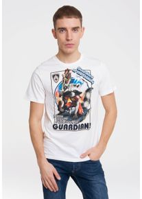 logoshirt Herren T-Shirt "Guardians of the Galaxy - Rocket Raccoon", weiß, casual, Gr. XL, bedruckt, 100% Baumwolle, Shirts, mit Rocket-Print