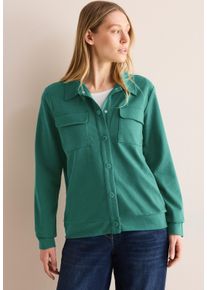 Cecil Damen Cardigan, grün, casual, Gr. M, unifarben, Stoff, 70% Viskose, 25% Polyamid, 5% Elasthan, Strickjacken, mit Brusttaschen