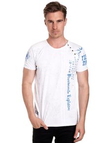 Rusty Neal Herren T-Shirt, weiß, Gr. XL, mehrfarbig, 100% Baumwolle, Shirts, mit seitlicher Knopfleiste