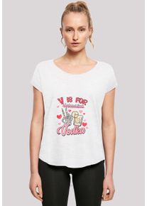 F4NT4STIC Damen T-Shirt "Anti Valentinstag V is for Vodka", weiß, casual, Gr. XS, Obermaterial: 100% Baumwolle, Shirts, Premium Qualität