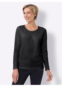 Classic Basics Damen Rundhalsshirt "Rundhals-Shirt", schwarz, Gr. 48, unifarben, 100% Baumwolle, Shirts