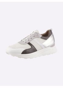 Heine Damen Sneaker, Gr. 37, weiß, Leder, Glattleder, Textil, Textil, modisch, Schuhe