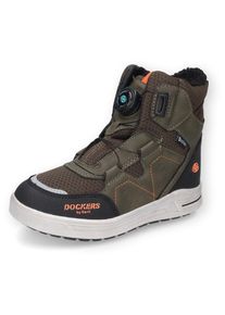 Kinder Winterboots, Dockers by Gerli, Gr. 31, grün, Nubuklederimitat, Textil, sportlich, Schuhe, Freizeitstiefel mit wasserabweisendem DOCK-Tex