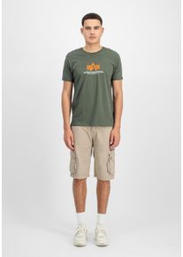 Herren T-Shirt "Alpha Industries Men - T-Shirts Basic T-Shirt BL Rubber", grün, Gr. XL, Alpha Industries, Obermaterial: 90% Baumwolle, 10% Polyester,
