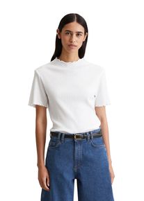 Marc O'Polo Damen T-Shirt "aus modernem Ribbjersey", weiß, Basic, Gr. M, MARC O'POLO DENIM, unifarben, Obermaterial: 59% Baumwolle, 38% Modal, 3% Elasthan, Shirts