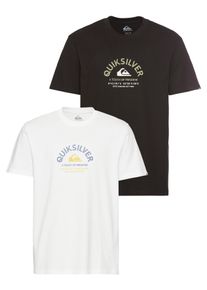 Quiksilver Herren T-Shirt "BEST PLACE SHORT SLEEVE TEE PACK YM", schwarz-weiß, sportlich, Gr. XXXL, Obermaterial: 100% Baumwolle, Shirts