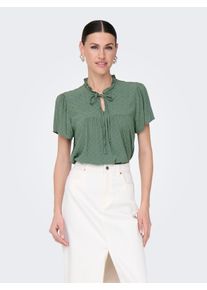 Jacqueline de Yong JDY Damen Kurzarmbluse "JDYLIMA LIFE S/S TOP WVN NOOS", grün, modisch, Gr. 42, unifarben, Web, Obermaterial: 100% Viskose, Blusen