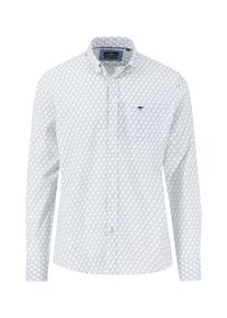Fynch-Hatton Herren Langarmhemd, grün, casual, Gr. XXL, gemustert, Web, Obermaterial: 100% Baumwolle, Hemden, mit Logo Stickerei