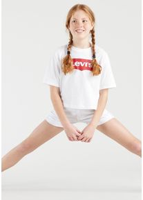 LEVI'S KIDS Mädchen T-Shirt "BATWING CROPPED TEE", weiß, Gr. 8, bedruckt, Jersey, Obermaterial: 100% Baumwolle, Shirts, for GIRLS