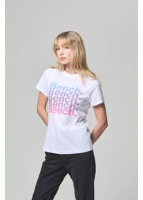 Bench. Damen Rundhalsshirt "TRIXE", weiß, casual, Gr. 36, bedruckt, Jersey, Obermaterial: 100% Baumwolle, Shirts