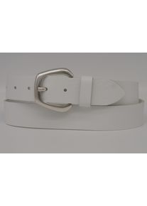 AnnaMatoni Damen Ledergürtel, weiß, casual, Gr. 105, unifarben, Rindsleder, Gürtel, mit silberner Schließe