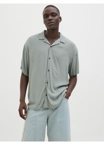 Jack & Jones JACK & JONES Herren Kurzarmhemd "JJEJEFF SOLID RESORT SHIRT S/S SN", grün, modisch, Gr. M, unifarben, Web, Obermaterial: 100% Viskose, Hemden, mit