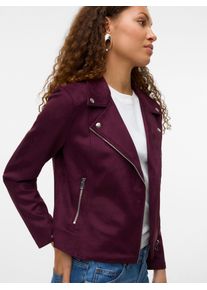 Véro Moda VERO MODA Damen Lederimitatjacke "VMJOSE SHORT FAUX SUEDE JACKET NOOS", rot, modisch, Gr. M, unifarben, Web, Obermaterial: 90% Polyester, 10%