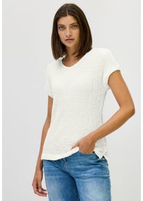 Cecil Damen T-Shirt, weiß, casual, Gr. S, unifarben, Stoff, 97% Polyester, 3% Elasthan, Shirts, Feel Good Fit