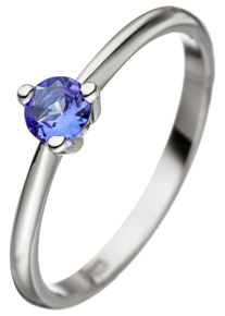 Jobo Damen Goldring, 58, Weißgold 585, weiß, Weißgold 585, Fingerringe, 585 Weißgold mit Tansanit