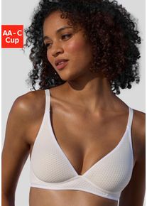 Lascana Damen Bralette-BH, Gr. 75, weiß, Mesh, Spacer, Obermaterial: 61% Polyester, 29% Polyamid, 10% Elasthan, modisch, BHs, ohne Bügel mit Cups aus