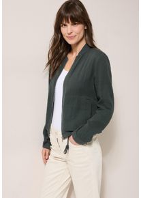 Cecil Damen Kurzjackeslate khaki, casual, Gr. M, unifarben, Web, 100% Baumwolle, Jacken, mit Tunnelzug am Saum