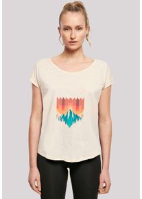 F4NT4STIC Damen T-Shirt "Berg Sonnenuntergang Geometrisch", weiß, casual, Gr. XL, Obermaterial: 100% Baumwolle, Shirts, Premium Qualität