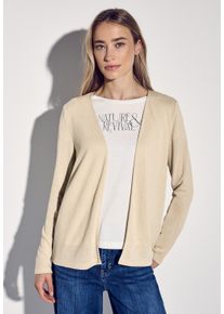 Street One Damen Cardigancotton beige, casual, Gr. 40, unifarben, Stoff, 60% Viskose, 40% Polyester, Strickjacken, verschlusslos