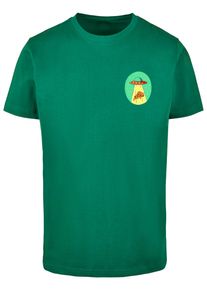 MisterTee Herren T-Shirt "MisterTee Herren Ufo Pizza Tee", grün, casual, Gr. XL, unifarben, 100% Baumwolle, Shirts