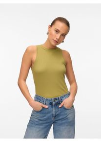 Véro Moda VERO MODA Damen Tanktop "VMLAVENDER SL TOP VMA JRS NOOS", grün, Basic, Gr. L, unifarben, Jersey, Rippware, Obermaterial: 95% Baumwolle, 5% Elasthan,