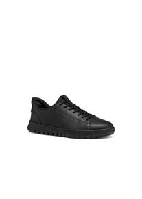 Geox Herren Sneaker "U FLEXTRIDE PLUS", Gr. 45, schwarz, Leder, Textil, Synthetik, unifarben, casual, Schuhe, Schlupfschuh, Schnürschuh mit