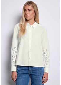 Damen Hemdbluse, weiß, casual, Gr. 46, STREET ONE STUDIO, unifarben, Web, 100% Baumwolle, Blusen, aus reiner Baumwolle