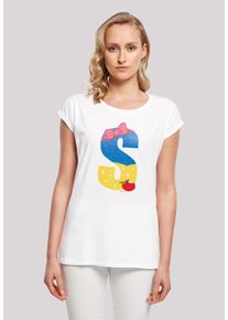 F4NT4STIC Damen T-Shirt "Disney Alphabet S Is For Snow White Schneewittchen", weiß, casual, Gr. M, Obermaterial: 100% Baumwolle, Shirts, Print