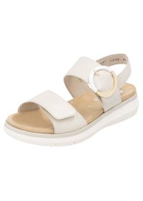 Remonte Damen Riemchensandale, Gr. 40, beige, Leder, unifarben, casual, Schuhe, Sandale, Bequemschuh, Sommerschuh mit praktischen Klettverschlüssen