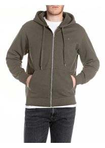 Replay Herren Kapuzensweatjacke, grün, casual, Gr. M, unifarben, Sweatware, Obermaterial: 80% Baumwolle, 20% Polyester, Sweatjacken