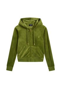 Juicy Couture Damen Kapuzennickijacke "ROBERTSON HOODIE GOLD _ Damen", grün, Gr. L, 95% POLYESTER, 5% ELASTAN, Jacken, Trainingsjacke Damen,