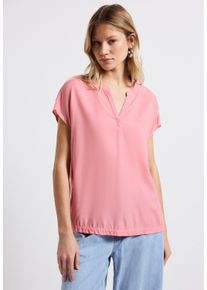 Street One Damen Kurzarmbluseblush peach, casual, Gr. 38, unifarben, Stoff, 100% Viskose, Blusen, aus softer Viskose