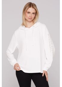 SOCCX Damen Kapuzensweatshirt, weiß, casual, Gr. XXL, bedruckt, Material: 58% Polyester, 35% Viskose, 7% Elasthan, Sweatshirts, mit Seitenschlitze
