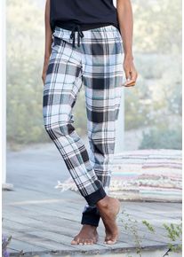 Vivance Dreams Damen Schlafhose, Gr. 32, schwarz-weiß, Jersey, Obermaterial: 100% Baumwolle, klassisch, Hosen, mit Allover-Druck