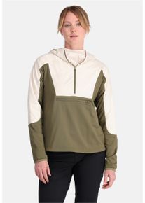 KARI TRAA Damen Outdoorjacke "Henni", grün, sportlich, Gr. M, mehrfarbig, 91% Polyester, 9% Elasthan, Jacken, mit Kinnschutz und praktischen