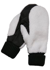 Urban Classics Damen Baumwollhandschuhe "Urban Classics Unisex Basic Sherpa Gloves", schwarz-weiß, Gr. L, 80% Polyester, 20% Polyacryl, Handschuhe