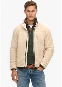 Superdry Herren Fleecejacke "OUTDOOR FULL ZIP FLEECE", weiß, modisch, Gr. XL, unifarben, Fleece, Obermaterial: 100% Polyester, Jacken