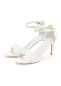 Lascana Damen High-Heel-Sandalette "Sommerschuh", Gr. 42, weiß, Obermaterial: 100% Lederimitat. Futter: 100% Textilmaterial. Decksohle: 100%
