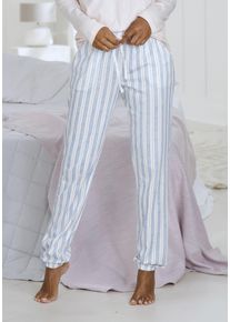 Vivance Dreams Damen Pyjamahose, Gr. 32, rosa, Single Jersey, Obermaterial: 50% Baumwolle, 50% Viskose, gestreift, Basic, Hosen, mit Allover-Muster