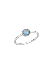 Vivance Damen Fingerring "925/- Sterling Silber rhodiniert Synth. Opal", 056 (17,8), Silber 925 (Sterlingsilber), weiß, Silber 925 (Sterlingsilber),