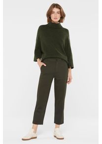 Damen Chinohose, grün, casual, Gr. S, SENSES.THE LABEL, unifarben, Material: 60% Polyester, 37% Viskose, 3% Elasthan, Hosen, mit verkürztem Bein