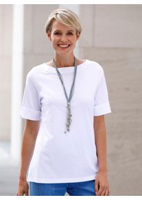 Classic Basics Damen Kurzarmshirt "Shirt", weiß, Gr. 36, unifarben, 100% Baumwolle, Shirts