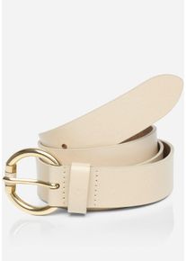 Tom Tailor Damen Ledergürtel "TTJADE", weiß, feminin,klassisch,modisch, Gr. 95, unifarben, Rindsleder, Gürtel, 3 cm breiter Damengürtel, modisch